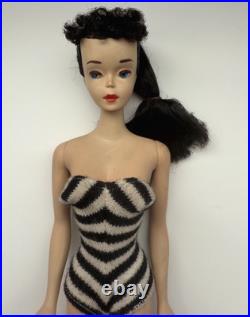 Vintage 1960s #3 Ponytail Barbie Doll EXTRA LONG HAIR Brunette, Stunner! LOOK