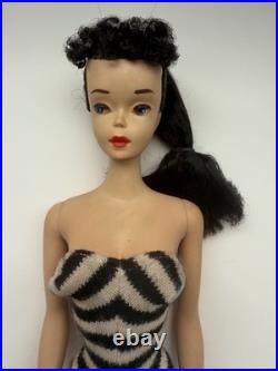 Vintage 1960s #3 Ponytail Barbie Doll EXTRA LONG HAIR Brunette, Stunner! LOOK