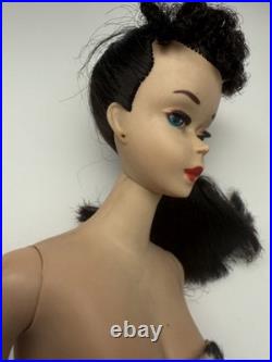 Vintage 1960s #3 Ponytail Barbie Doll EXTRA LONG HAIR Brunette, Stunner! LOOK