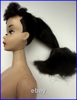 Vintage 1960s #3 Ponytail Barbie Doll EXTRA LONG HAIR Brunette, Stunner! LOOK