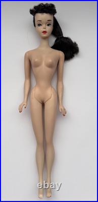 Vintage 1960s #3 Ponytail Barbie Doll EXTRA LONG HAIR Brunette, Stunner! LOOK