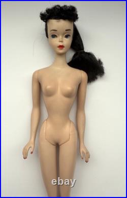 Vintage 1960s #3 Ponytail Barbie Doll EXTRA LONG HAIR Brunette, Stunner! LOOK