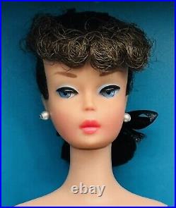 Vintage 1960s #6/7 Titian Ponytail Brunette Barbie Doll Coral Lips Gorgeous READ