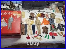Vintage 1960s Barbie KEN DOLL With Case & Clothes LOT. NICE