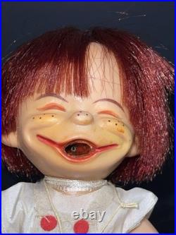 Vintage 1960s Brat Dolls Pair Parksmith Japan Squeeze Tongue Toy with Tag