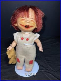 Vintage 1960s Brat Dolls Pair Parksmith Japan Squeeze Tongue Toy with Tag