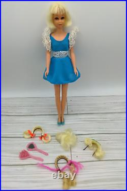 Vintage 1960s Mattel Hair Happenins Francie WithDress, Shoes, Hair Pieces