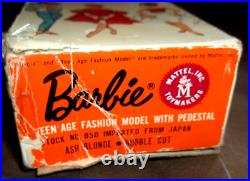 Vintage 1960s Original Mattel Barbie Doll Ash Blonde Bubble Cut Box Only Japan