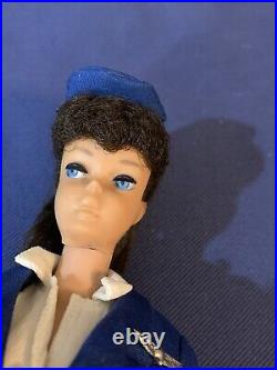 Vintage 1960s Ponytail Barbie Doll in #984 American Airline Stewardess Outfit