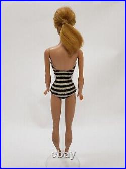 Vintage 1961 #5 Blonde Ponytail Barbie Doll MATTEL Stamped Japan On Foot- D