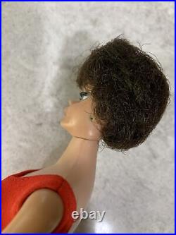 Vintage 1961 #850 Brown Bubble Cut Barbie Doll Marked JAPAN Minty