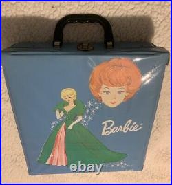 Vintage 1961 Barbie Brunette/Raven First Year Bubblecut Doll, Clothes, Case