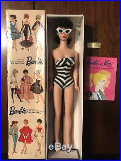 Vintage 1961 Barbie Brunette With Tag And Paperwork Japan Mattel