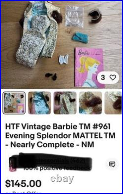 Vintage 1961 Blonde Ponytail Barbie #5 in Evening Splendor! Museum Quality Vintage 1961 Blonde Ponytail Barbie #5 in Evening Splendor! Museum Quality