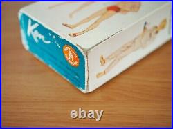 Vintage 1961 Ken Doll #750 with Brunette Flocked Hair in Box withStand and Case
