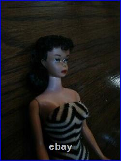 Vintage 1961 Ponytail Barbie Number #5 Original Swimsuit Brunette Read