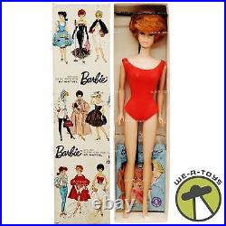 Vintage 1961 Redhead Bubble Cut Barbie Doll in Red Swimsuit By Mattel 850 Japan