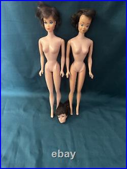 Vintage 1962/1958 Midge Barbie Doll Lot Brunette Ponytail & Hair Fair READ