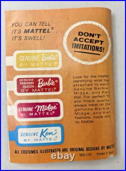 Vintage 1962 Barbie Brunette Ponytail No. 850 BOX Booklet Foldout No Doll