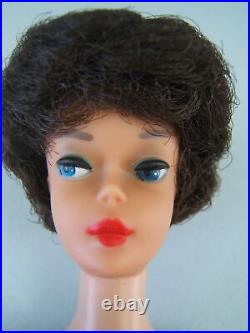 Vintage 1962 Black Bubble Cut Barbie Doll in Original Red Swimsuit