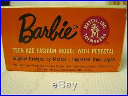 Vintage 1962 Mattel BrunetteBubble Cut Barbie Mint in Box No. 850 Japan
