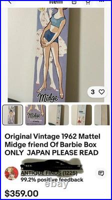 Vintage 1962 Midge- Barbie's Best Friend #860 Mattel New In Box