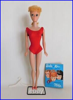 Vintage 1962 Ponytail Barbie Doll #6 850 Mattel Outfit Shoes Stand & Booklet