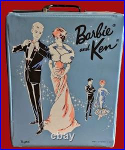 Vintage 1962 Titian Bubble Cut Barbie with1963 Barbie & Ken Case & Accessories