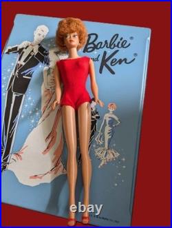 Vintage 1962 Titian Bubble Cut Barbie with1963 Barbie & Ken Case & Accessories