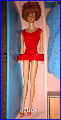 Vintage 1962 Titian Bubble Cut Barbie with1963 Barbie & Ken Case & Accessories