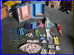 Vintage 1962 Titian Bubble Cut Barbie with1963 Barbie & Ken Case & Accessories