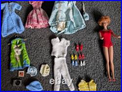 Vintage 1962 Titian Bubble Cut Barbie with1963 Barbie & Ken Case & Accessories