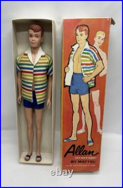Vintage 1963 Japan Allan Doll By Mattel In Original Box With 4 Outfits