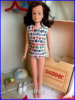 Vintage 1963 Skipper/Scooter Doll's Mattel with Carrying Case Accessories