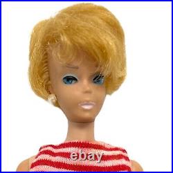 Vintage 1963's MATTEL Blonde Bubblecut Barbie Doll blue eyes white lips