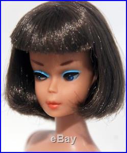 Vintage 1964 A/o Barbie Brunette Long Hair American Girl Japan Mint