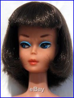 Vintage 1964 A/o Barbie Brunette Long Hair American Girl Japan Mint