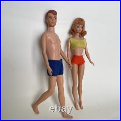 Vintage 1964 Bendable Leg Allan & Straight Leg Midge Barbie Doll Mattel