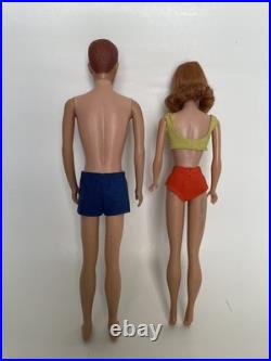 Vintage 1964 Bendable Leg Allan & Straight Leg Midge Barbie Doll Mattel