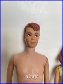 Vintage 1964 Bendable Leg Allan & Straight Leg Midge Barbie Doll Mattel