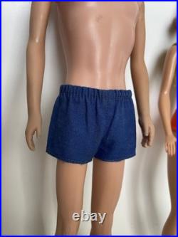 Vintage 1964 Bendable Leg Allan & Straight Leg Midge Barbie Doll Mattel