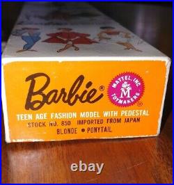 Vintage 1964 Lemon Blonde Swirl Ponytail Barbie 850 Mattel Japan With Wrist Tag