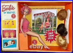 Vintage 1964 Miss Barbie Doll # 1060 with Box, Swing, Wigs, Planter, Accessories