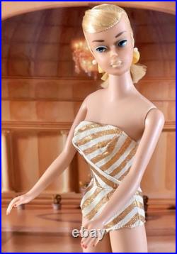 Vintage 1964 Platinum Blonde Swirl Ponytail Barbie Doll In Vintage Swimsuit Vintage 1964 Platinum Blonde Swirl Ponytail Barbie Doll In Vintage Swimsuit