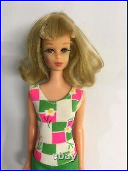 Vintage 1965 Barbie FRANCIE Brunette Bend Leg With Original Swimsuit