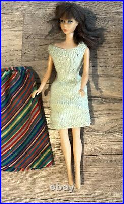 Vintage 1965 Barbie Francie And Rare Skipper Brunette Hair Made in Japan Clothes