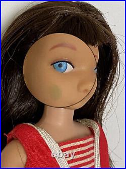 Vintage 1965 SKIPPER Barbie Sister #950 DARK BRUNETTE w Box/Stand Silver Band