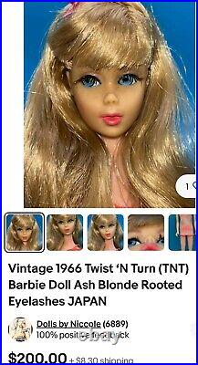 Vintage 1966 Barbie Twist N Turn Doll Model 1160 Made In Japan