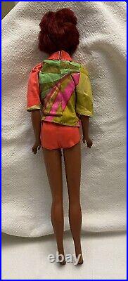 Vintage 1966 Black African American Julia TNT Red Hair Eyelashes Japan Barbie