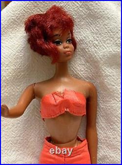 Vintage 1966 Black African American Julia TNT Red Hair Eyelashes Japan Barbie